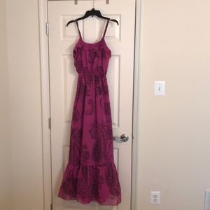 Express! Flowy pink and brown dress!